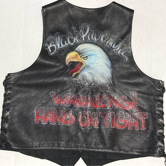 Vintage Airbrushed Wilsons Leather Vest ! - Picture 8 of 12